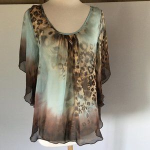 Karen Kane tunic  silk blouse